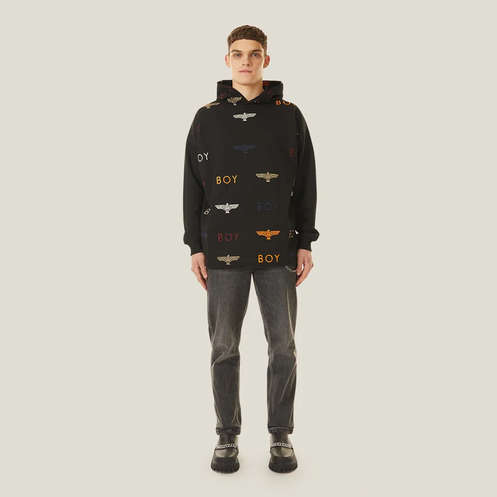 ÁO HOODIE BOY MANIA EMBROIDERY - MÀU ĐEN
